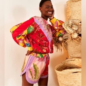 FARM RIO Mixed Scarves Shorts Small